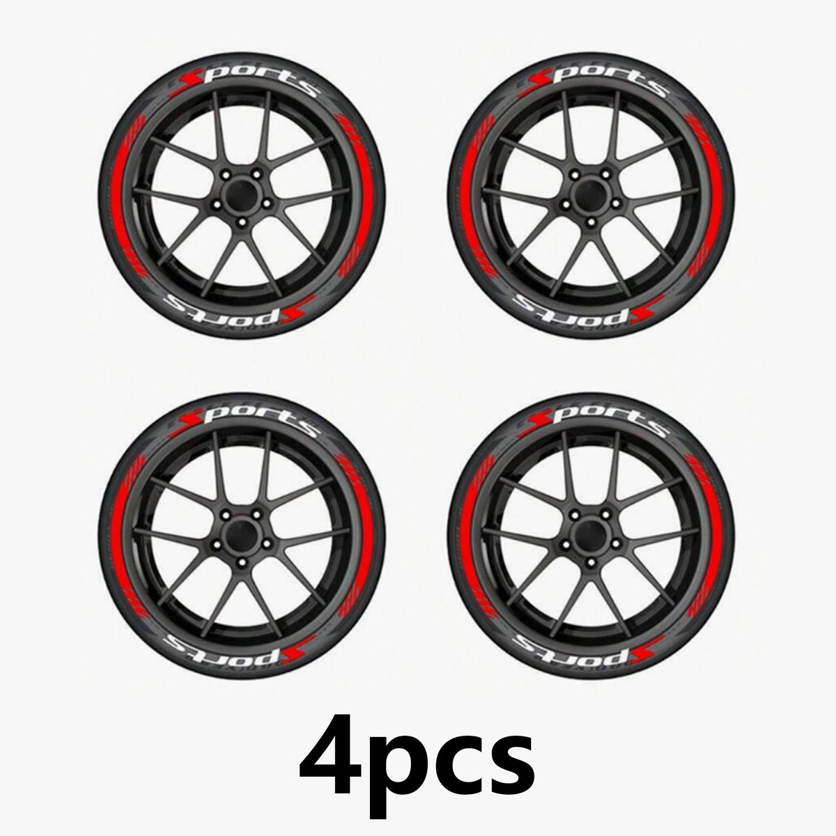 4 Piece Set Car Motorcycle Tire Decoration Stickers