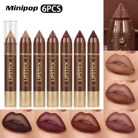 Mauve Brown Matte Lip Liner and Lipstick Combo Set Kit