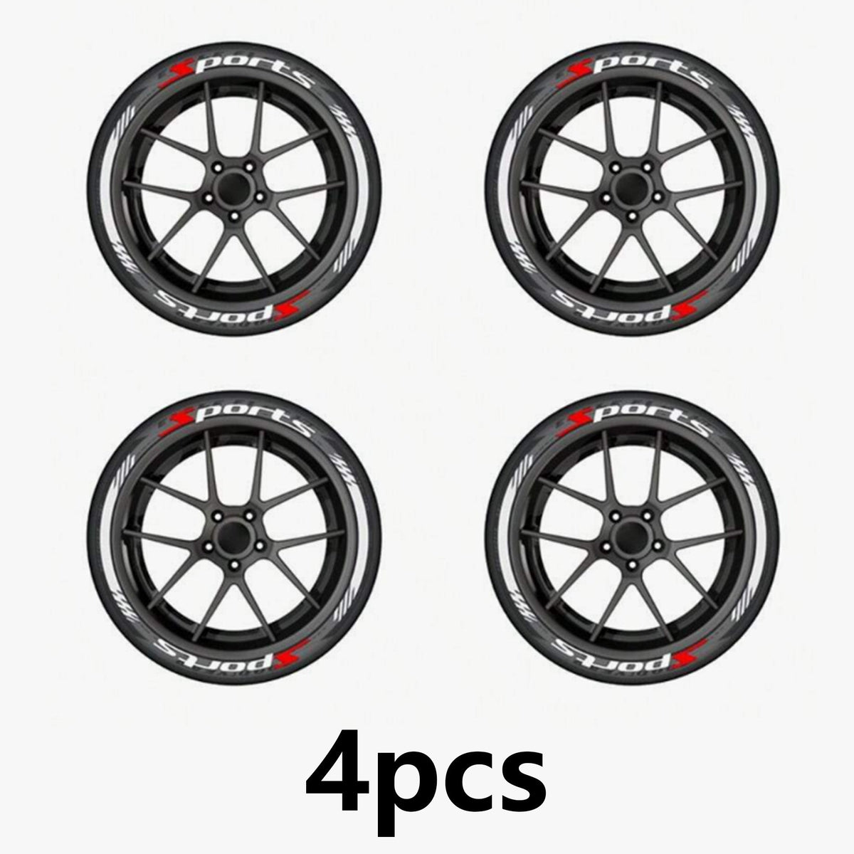 4 Piece Set Car Motorcycle Tire Decoration Stickers