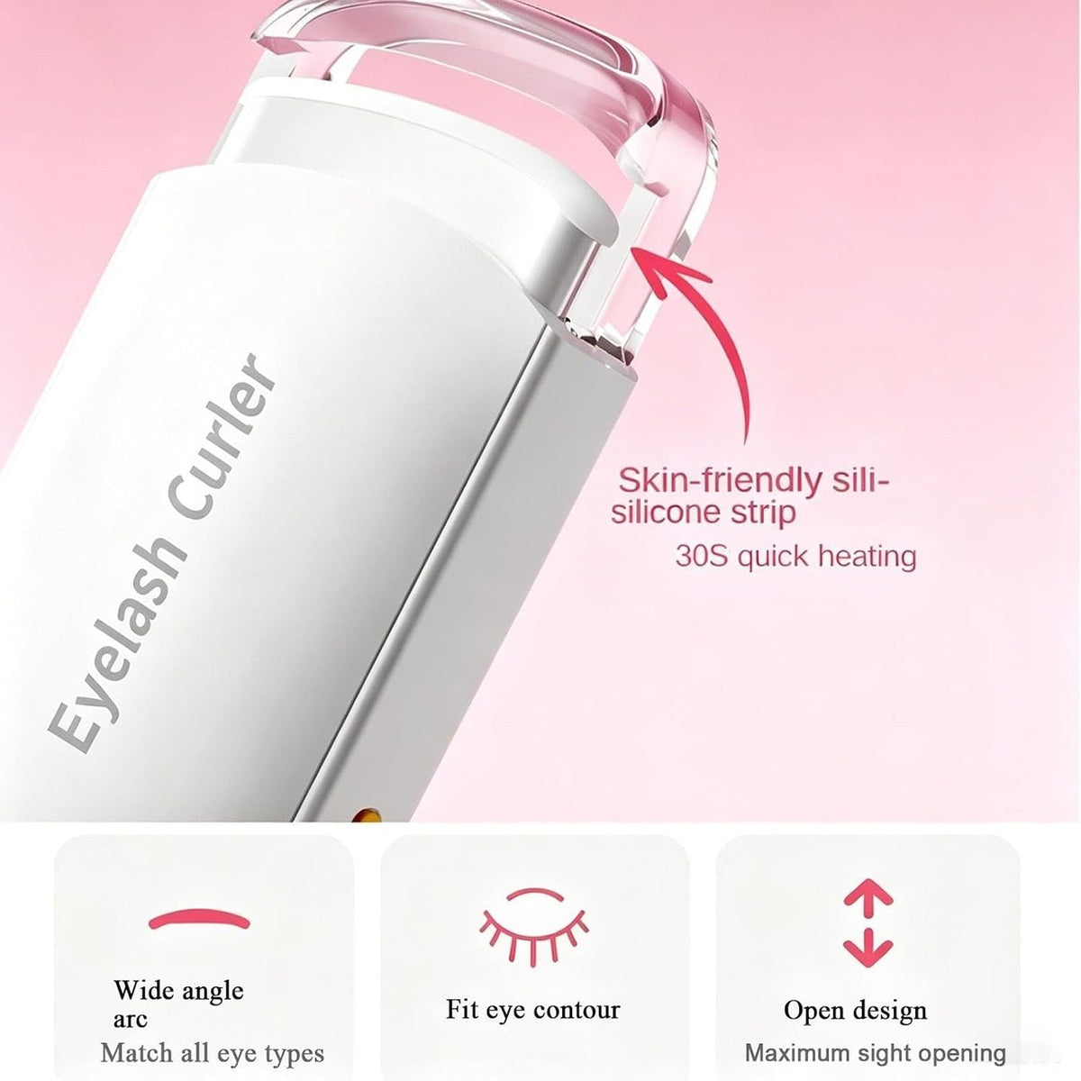 Rechargeable Heated Eyelash Curler for Long-Lasting Curl