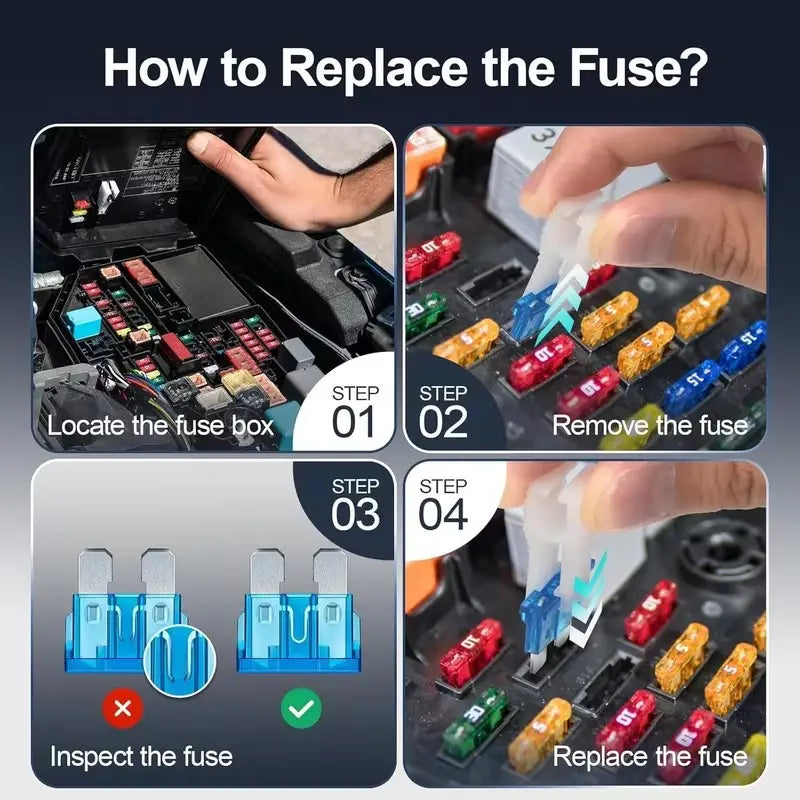 Universal 306PCS Car Fuse Assortment Kit with Fuse Puller Circuit Tester