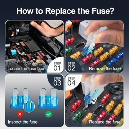 Universal 306PCS Car Fuse Assortment Kit with Fuse Puller Circuit Tester