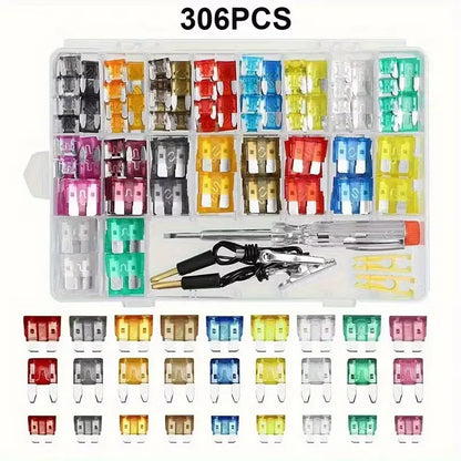 Universal 306PCS Car Fuse Assortment Kit with Fuse Puller Circuit Tester