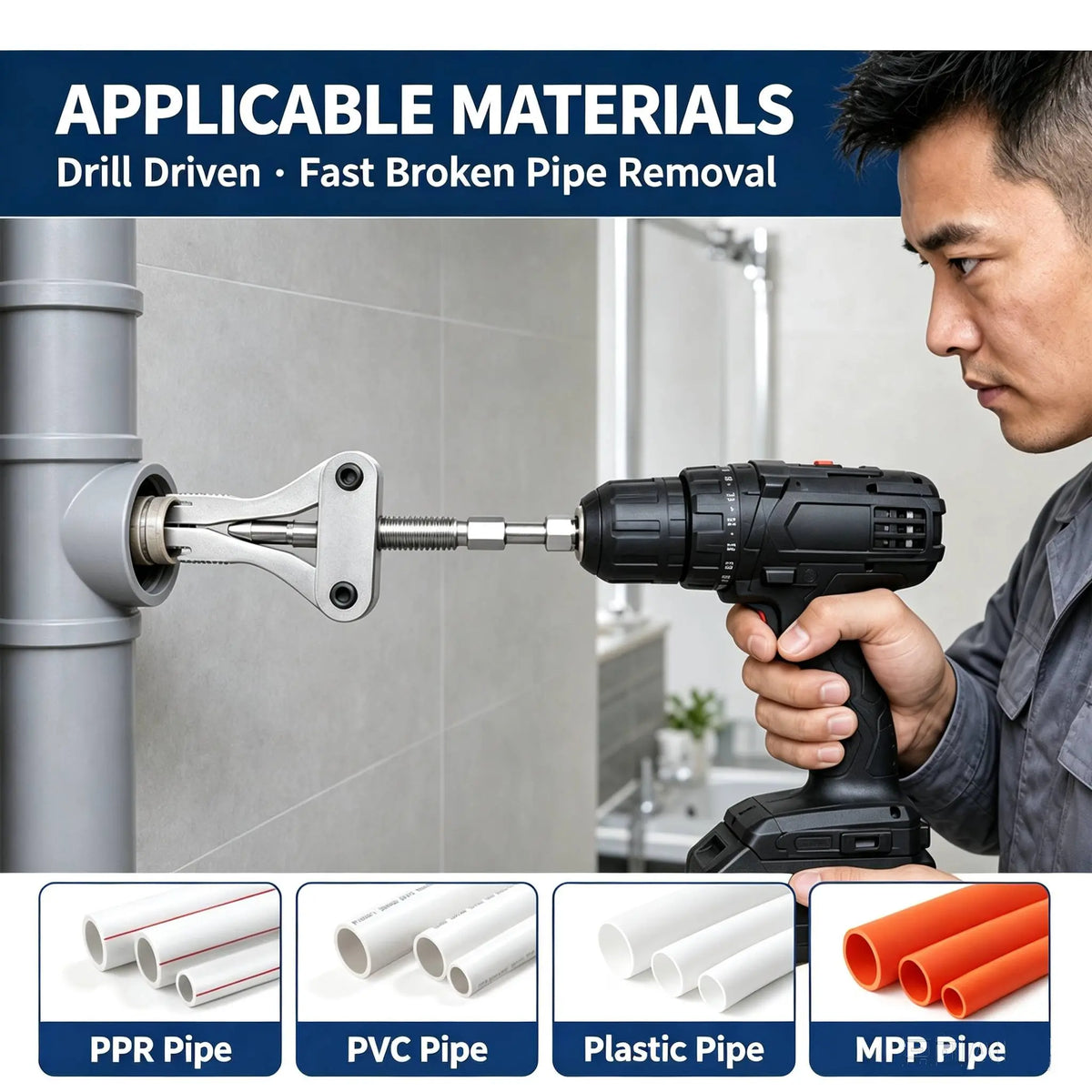 Heavy Duty Universal Hex Shank Broken Pipe Extractor Steel