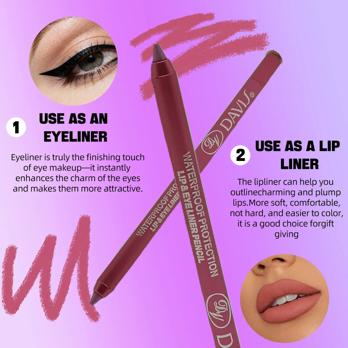 12-Color Waterproof Long-lasting Eyeliner Shades Pens - High Color Pearl Gloss Finish